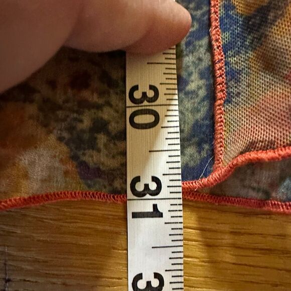 Soft Surroundings sheer watercolor geometric print button-up blouse 2x - Picture 10 of 10